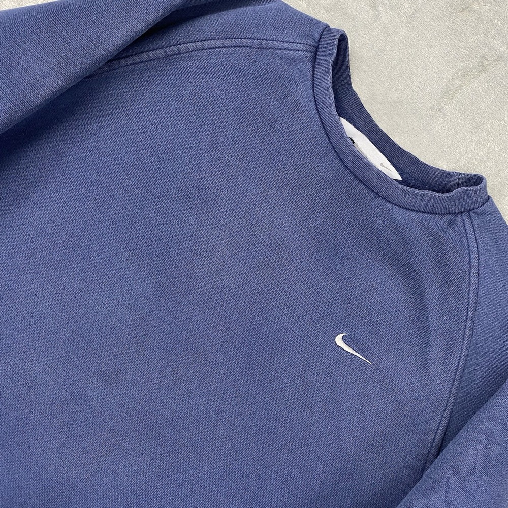 VTG Nike Sweatshirt Mens Size XL Blue Blank Crewneck Gray Tag Swoosh Y2K *STAINS